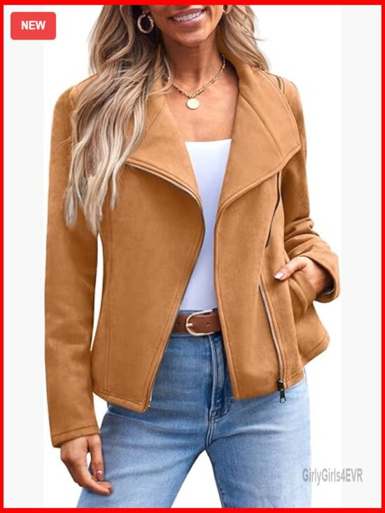 Jackets & Blazers - Faux Suede Cropped Jacket, Open Front Cardigan Style for Fall Winter Spring